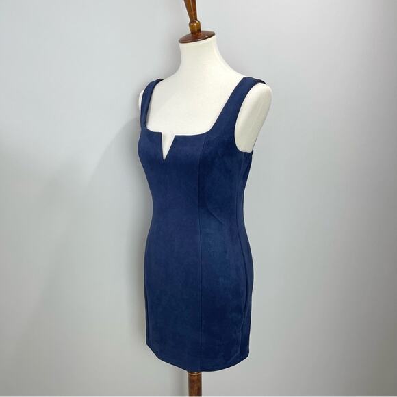 Bailey Blue Microsuede Mini Dress Size Medium - Picture 2 of 5